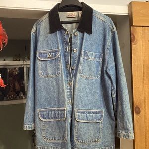 Bill Blass jean jacket with velvet collar